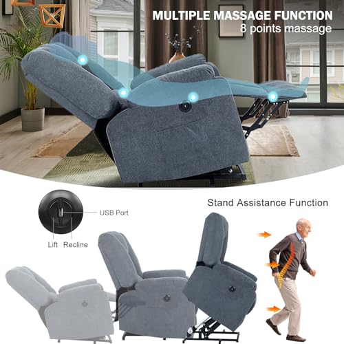 Dark Brown Fabric Electric Lift Recliner Chair N78972