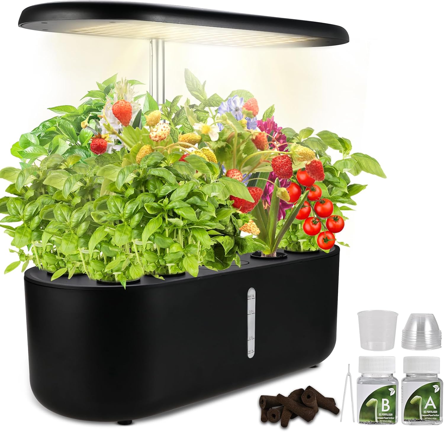 Indoor Herb Garden Kit with LED Grow Light and Water Tank, Hydroponics Growing System F4064