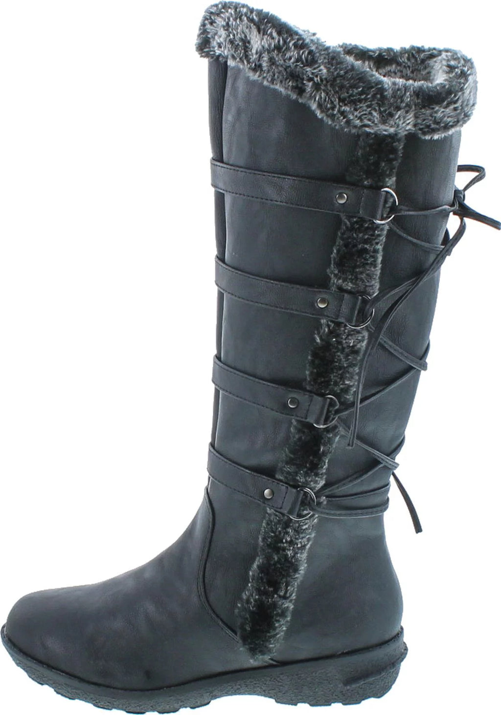 Womens Back Lace Up Knee High Boots E989216