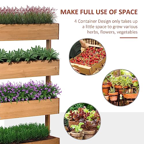 Gray Wooden 4 Tier Planter Box O4780