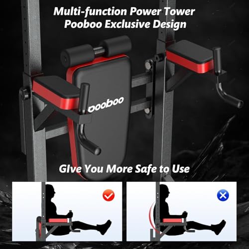 Power Tower Dip Station Pull Up Bar with Supine Board D519