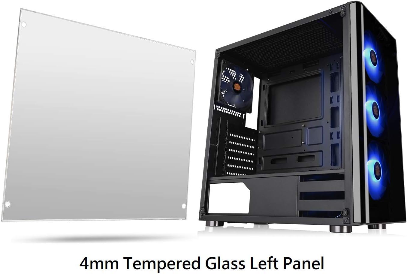 Tempered Glass ATX Mid-Tower Chassis with 3 120mm RGB Fan + 1 Black 120mm Rear Fan I4830