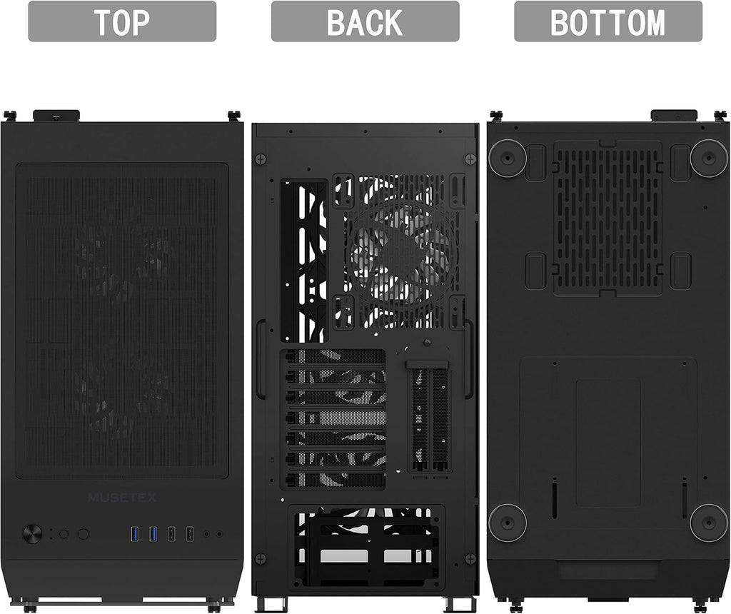 ATX Mid Tower Computer Case with Tempered Glass D892869