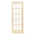 Clear Glass Unfinished Pine Wood Interior French Door M96310