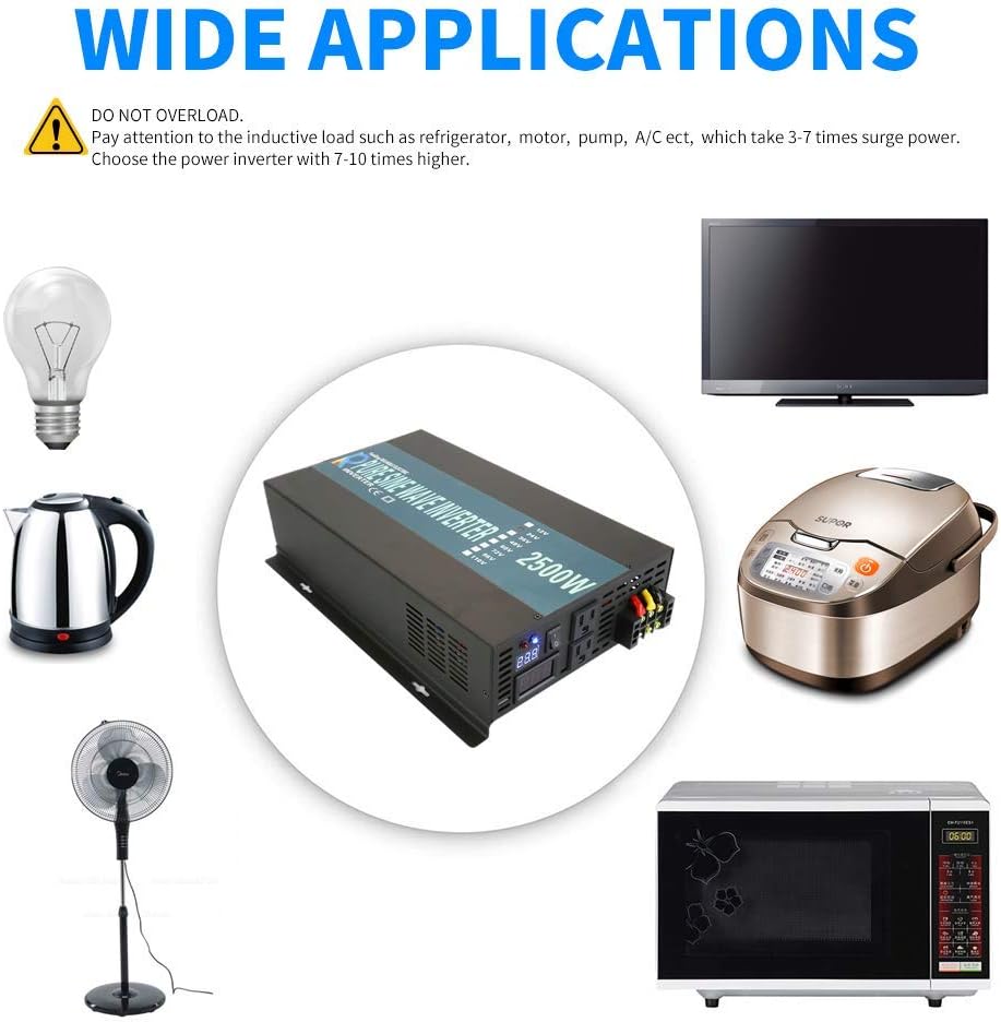 2500W 24VDC to 120VAC Pure Sine Wave Inverter T81347