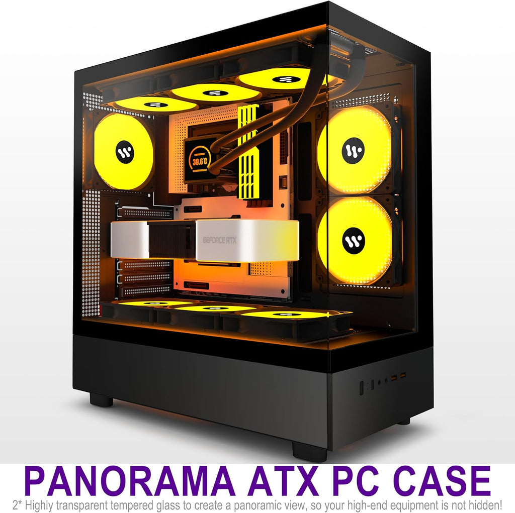 Black PC Case with ARGB Fans T4410