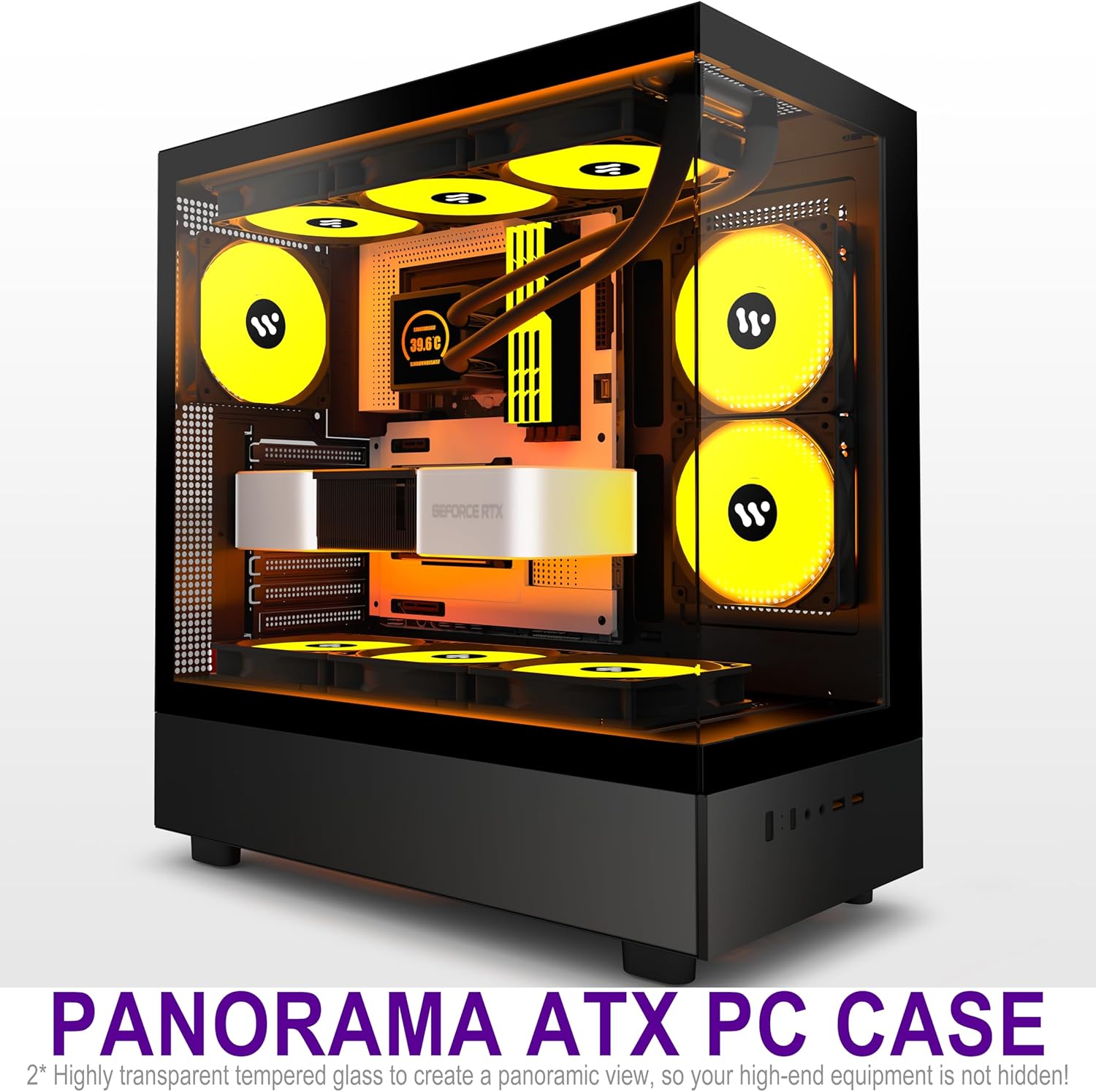Black PC Case with ARGB Fans T4410