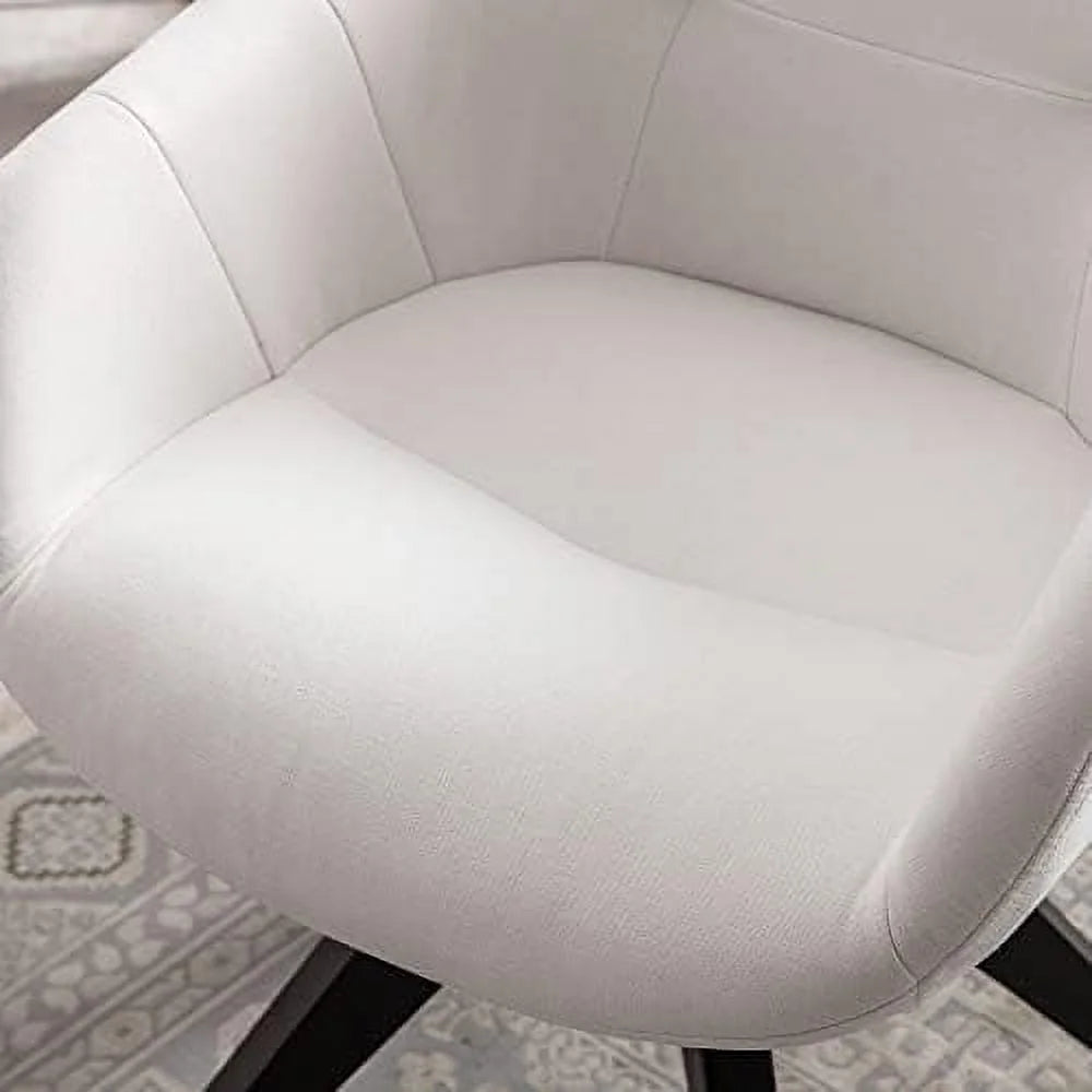 Light Grey Fabric Swivel Armchair with Black Oak Wood Legs V62811
