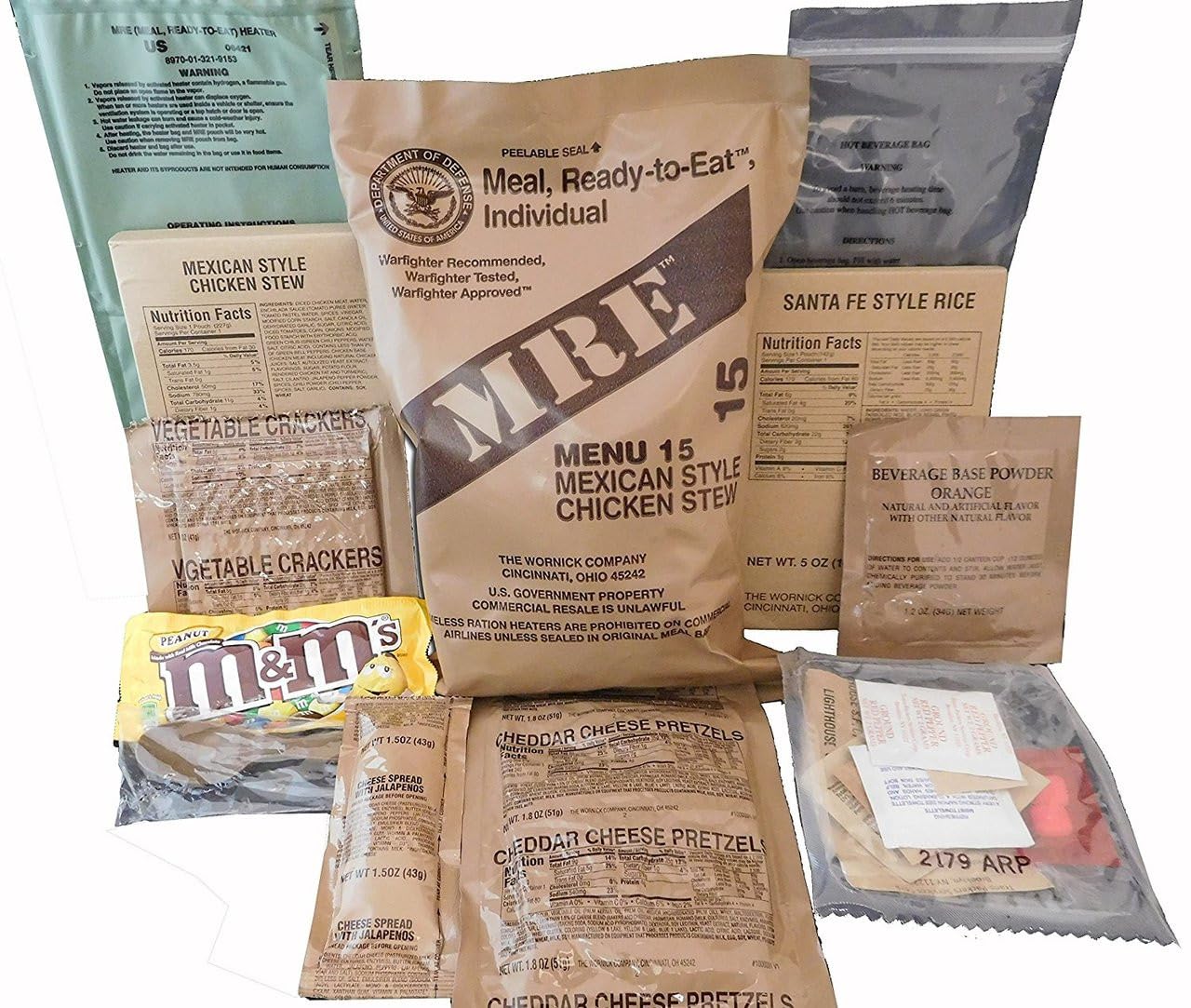 Pack of 4 MRE Emergency Food Rations L191