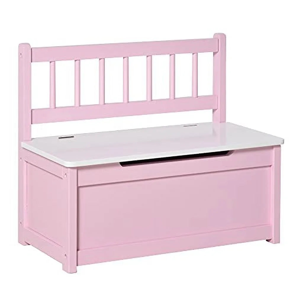 Wooden Toy Organizer Chest Storage Box With Seat Bench Cabinet Cube With Safety Pneumatic Rod N1658