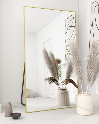 Black 65"x24" Full Length Mirror with Aluminum Alloy Frame X62059
