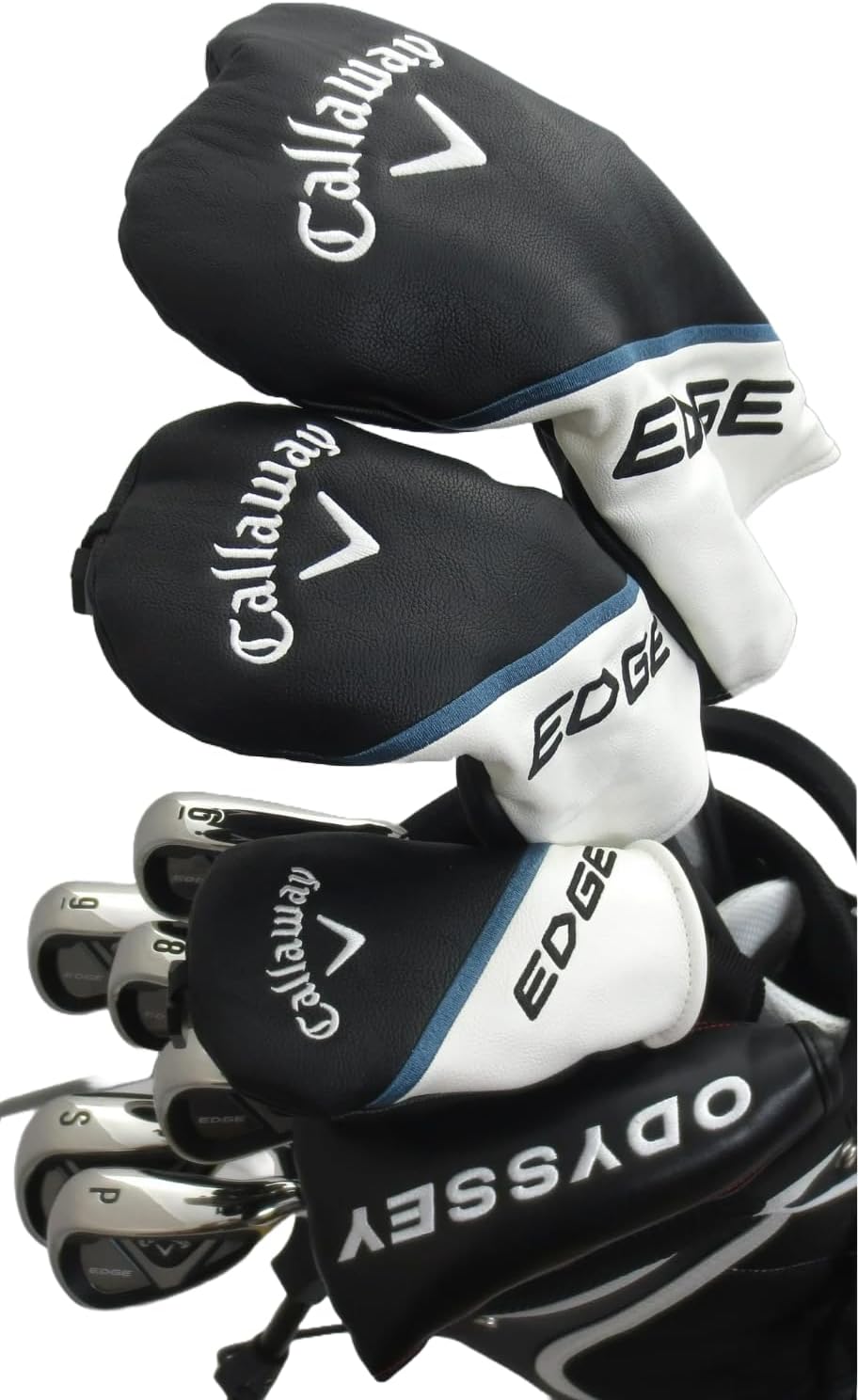 Complete Golf Set Driver Wood Hybrid Irons Putter Right Handed Regular Flex Black White Blue X622817