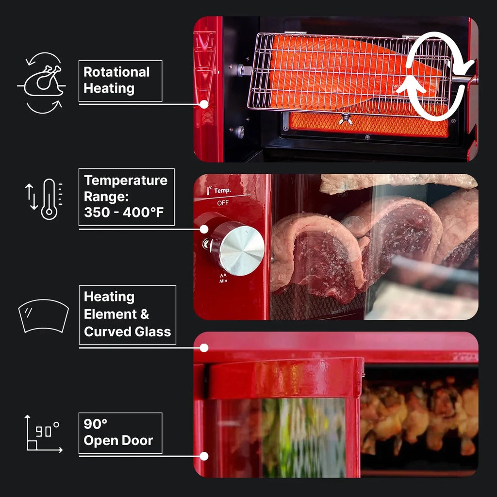 Rotisserie Gas Grill with 2-Skewers J720