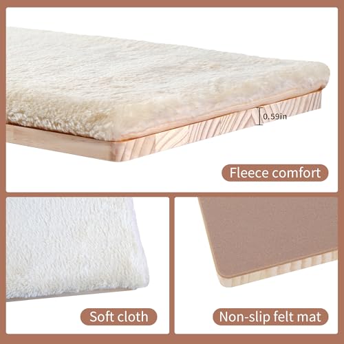 Beige Cat Wall Furniture Set with Hammock and Scratching Post E634