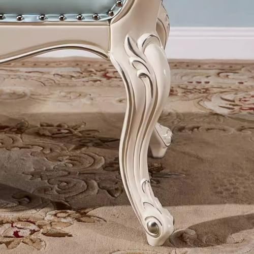 Solid Wood Leather Bed End Bench Stool I44662
