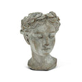 Grey Cement Goddess Head Planter T56551