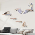Beige Cat Wall Furniture Set with Hammock and Scratching Post E634