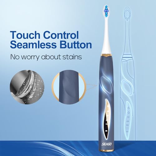 Rechargeable Electric Toothbrush with 8 Brush Heads, 5 Modes, Pressure Sensor B426249