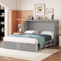 Gray Full Size Murphy Bed with Storage Drawers K368629