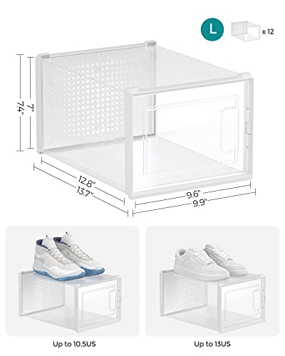 Pack of 12 Clear Plastic Stackable Shoe Storage Boxes M918630