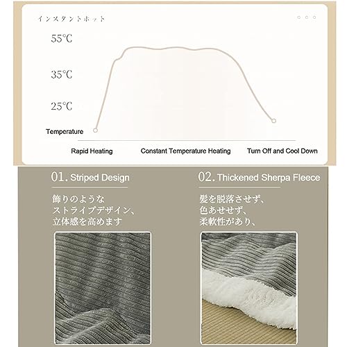 Kotatsu Table Blanket with Electric Heater, Japanese Furniture Futon Floor Table Set, Wooden Coffee Table P5584