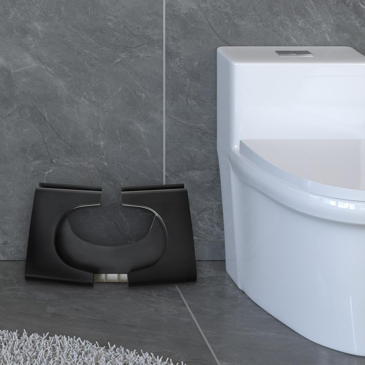 7" Folding White Toilet Stool I263584