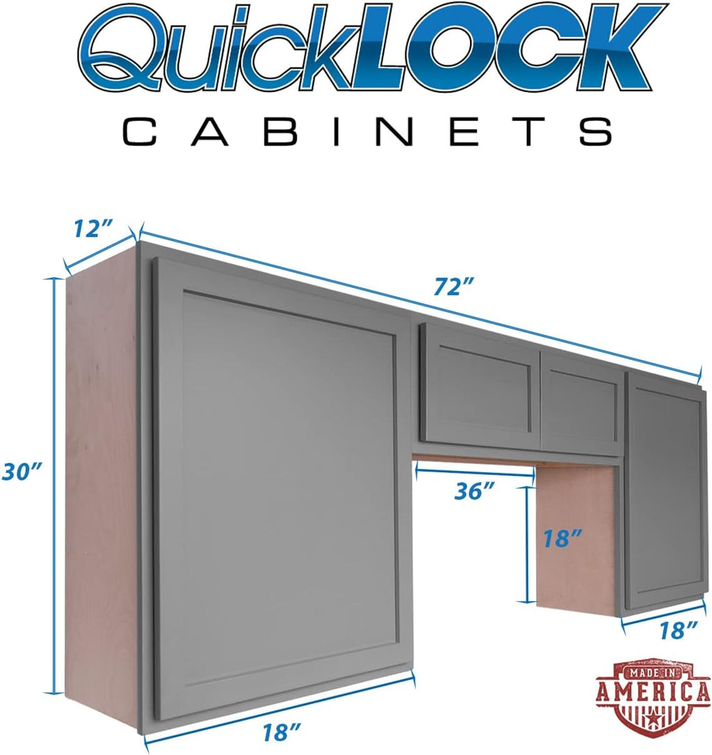 Magnetic Grey 72" Wide Storage Cabinet Kit E461