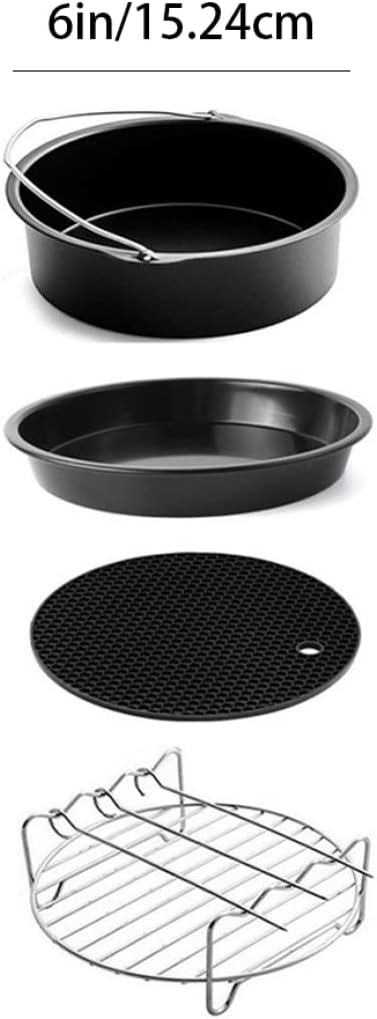 10PCS Air Fryer Accessory Kit with Baking Tray Baking Pan Barbecue Stand Non-Stick Coaster N420