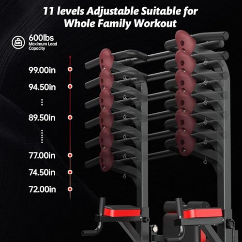 Power Tower Dip Station Pull Up Bar with Supine Board D519