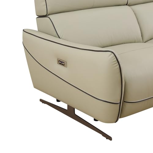 Beige Top Grain Leather 3-Piece Recliner Sofa Set J116