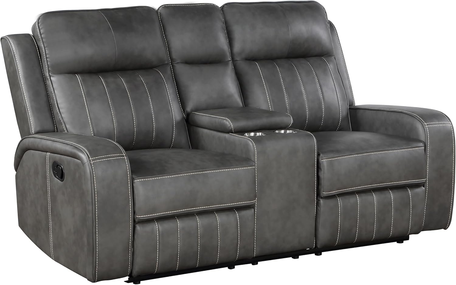3-Piece Upholstered Motion Reclining Sofa Set Grey S4353