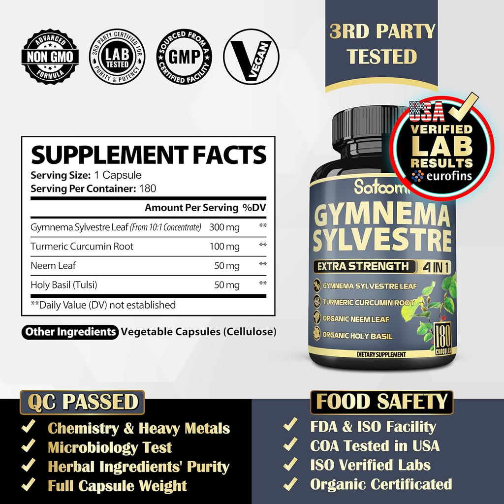 180 Capsules Gymnema Sylvestre Capsules Extract F737