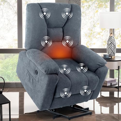 Dark Brown Fabric Electric Lift Recliner Chair N78972