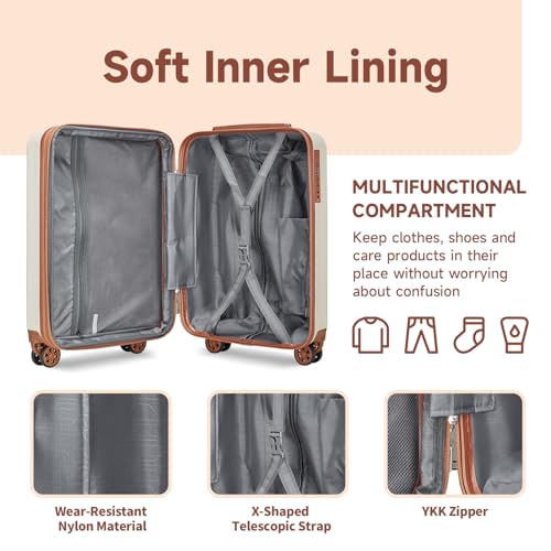 4 Piece Hardside Expandable Luggage Set with Spinner Wheels TSA Lock D640