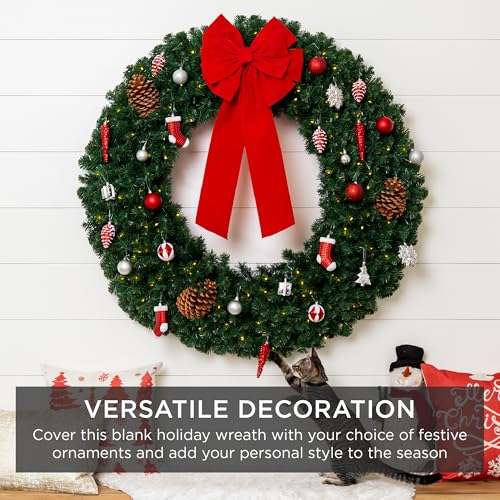 60in Artificial Pre-Lit Fir Christmas Wreath with 300 LED Lights Q1825
