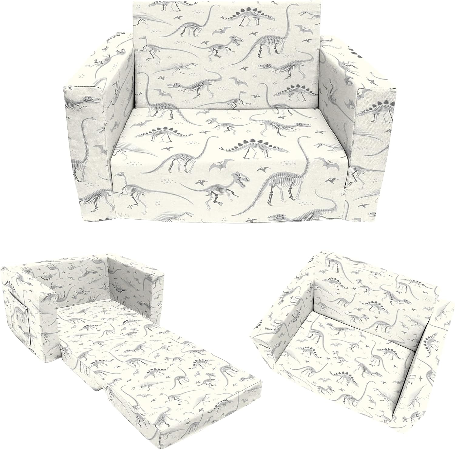 2 Seats Convertible Polyester Kids Sofa with Folding Sleeper S588581