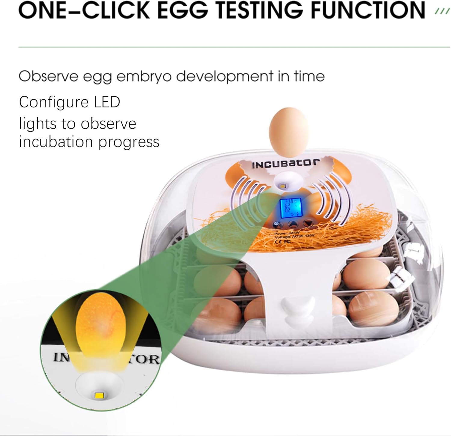 16-35 Eggs Incubator with Automatic Egg Turner A733