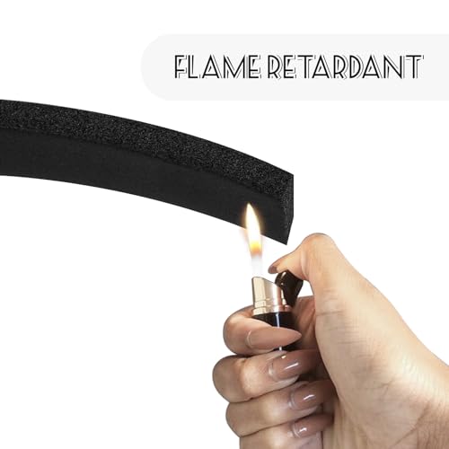 Black Self Adhesive Foam Insulation Tape 1/2In x 1/4In x 33Ft Q656