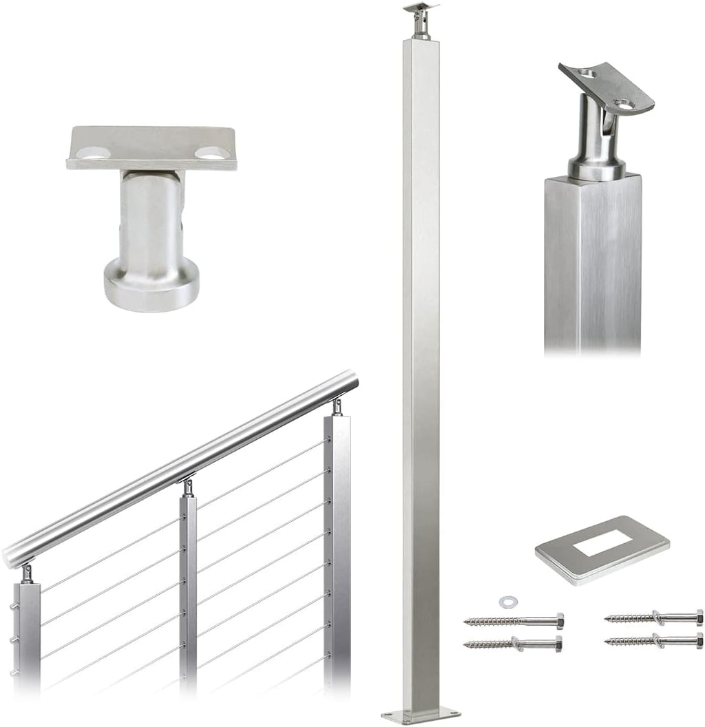 42"x1"x2" Stainless Steel Pre-Drilled Post F506
