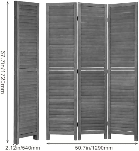 Natural Paulownia Wood 3 Panel Folding Privacy Screen M9858