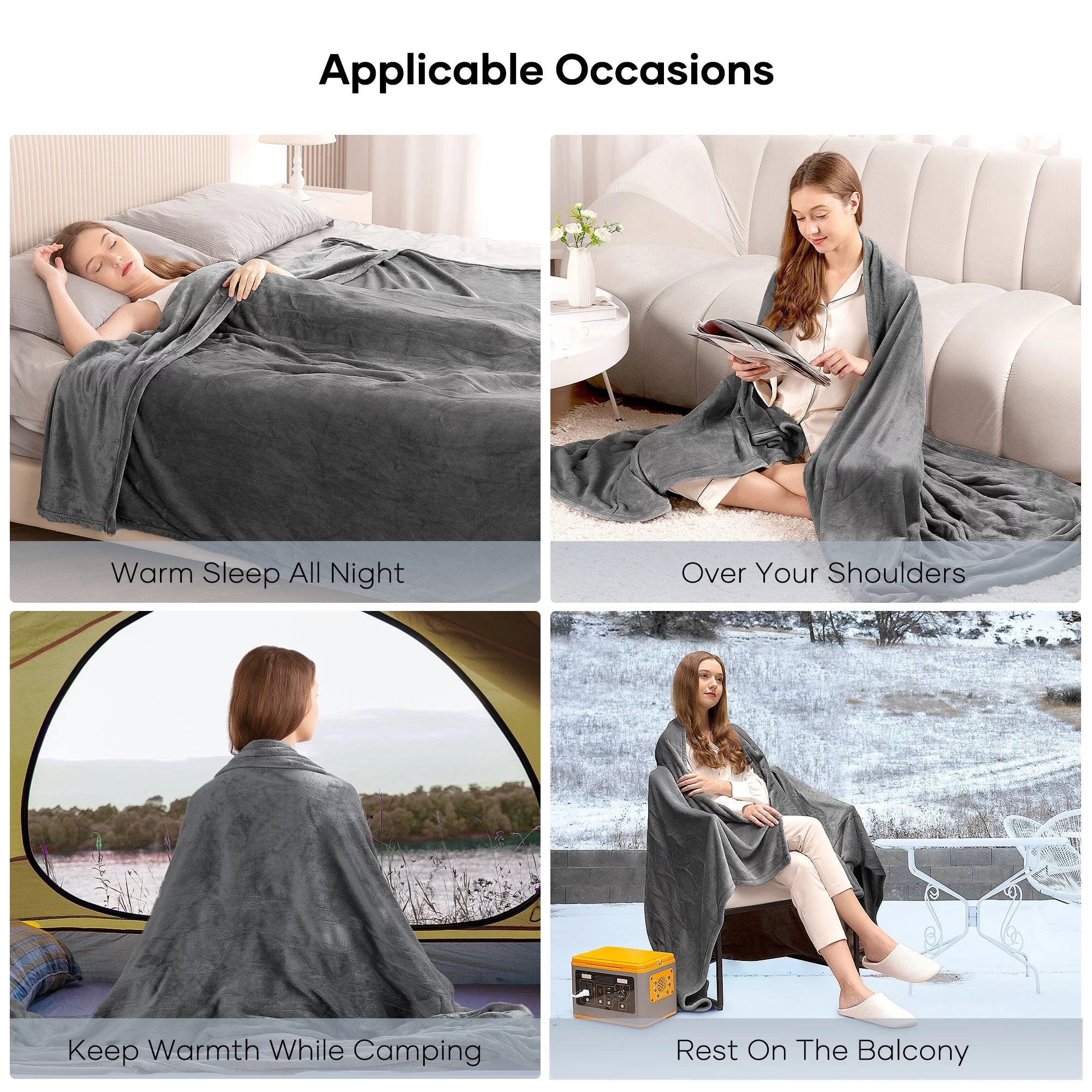 Gray Full Size Electric Blanket R45148
