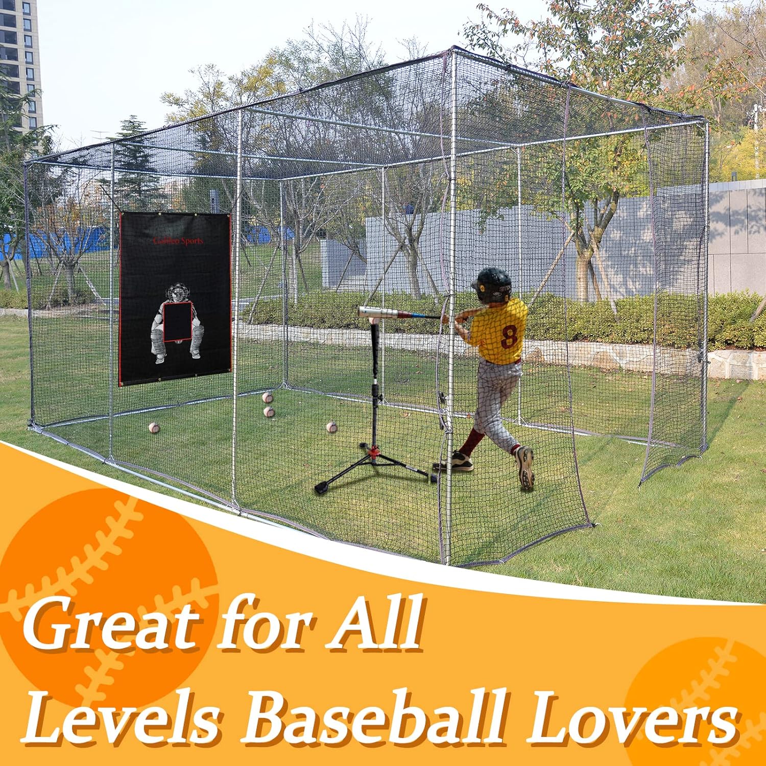 16X10X8FT Batting Cage with Wheels E956