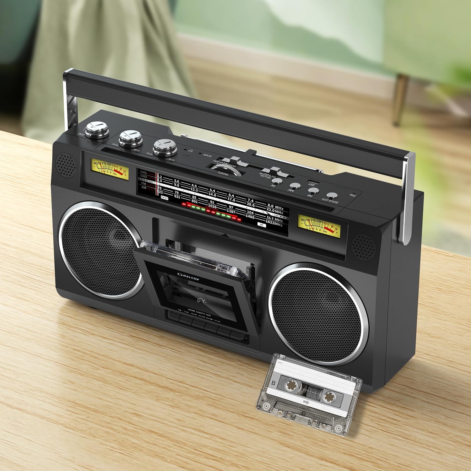 Portable AM/FM Radio Cassette Player Recorder with Bluetooth O247551