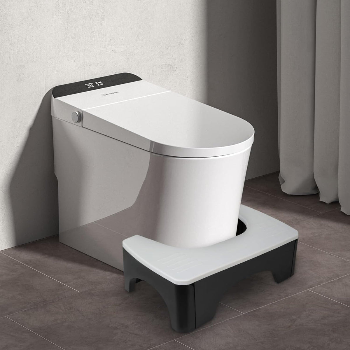 7" Folding White Toilet Stool I263584