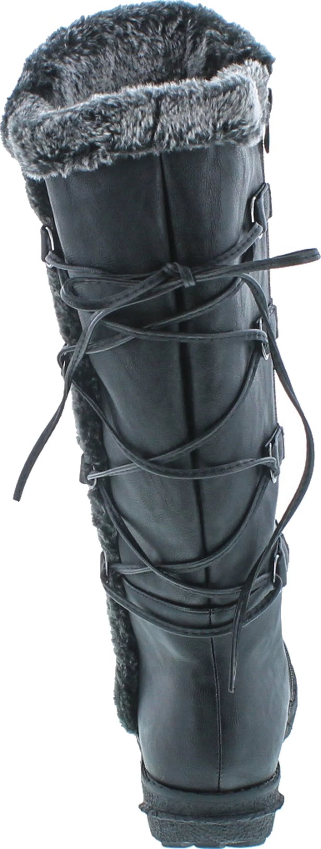 Womens Back Lace Up Knee High Boots E989216