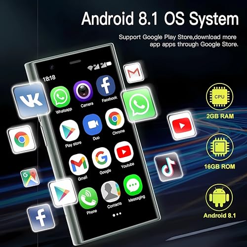 Mini Smartphone Android 3.0 inches Touch Screen 2gb ram 16gb ram Black J1534
