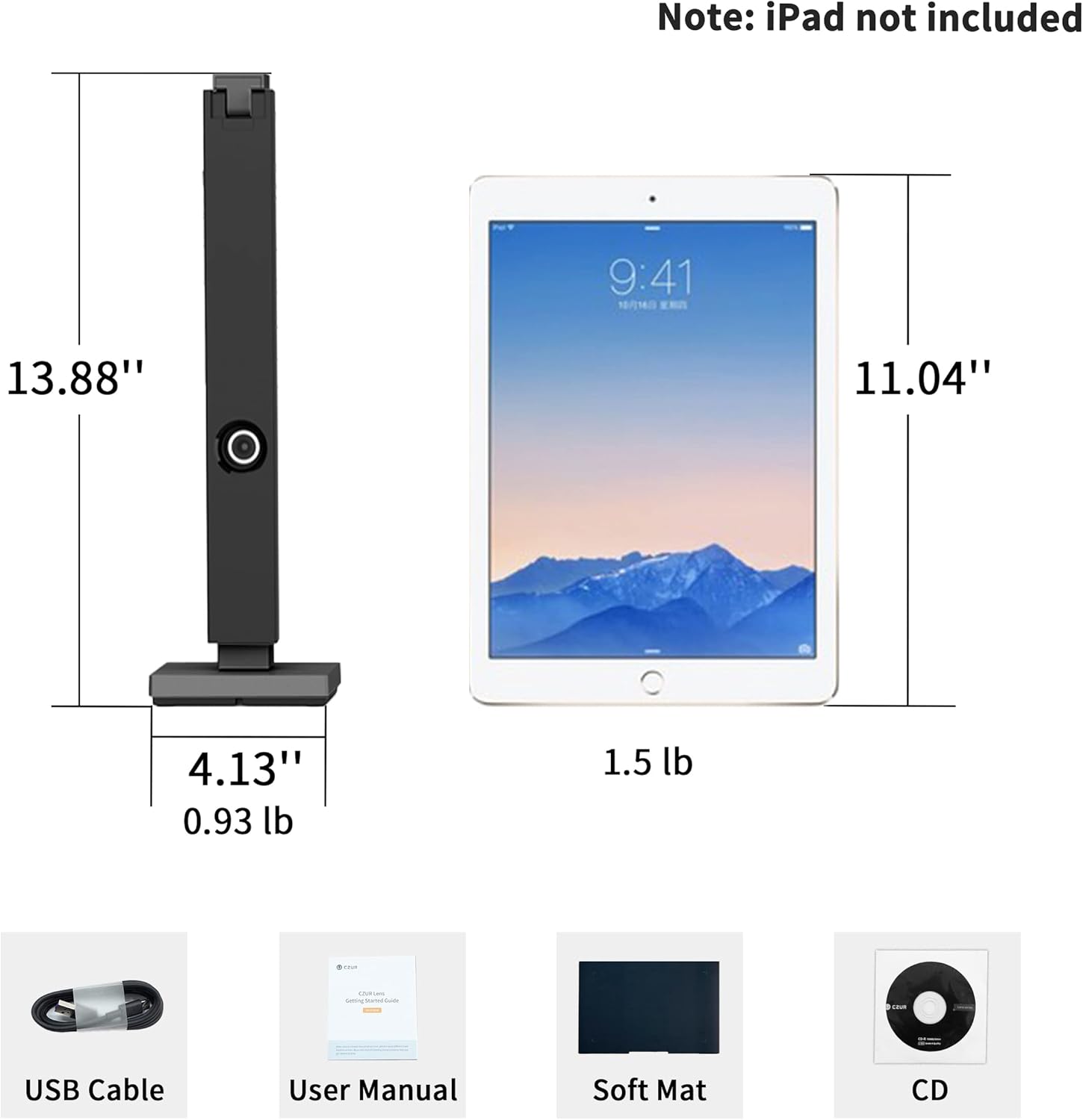 Portable Document Scanner, 12MP USB Document Camera, Capture Size A4 J502