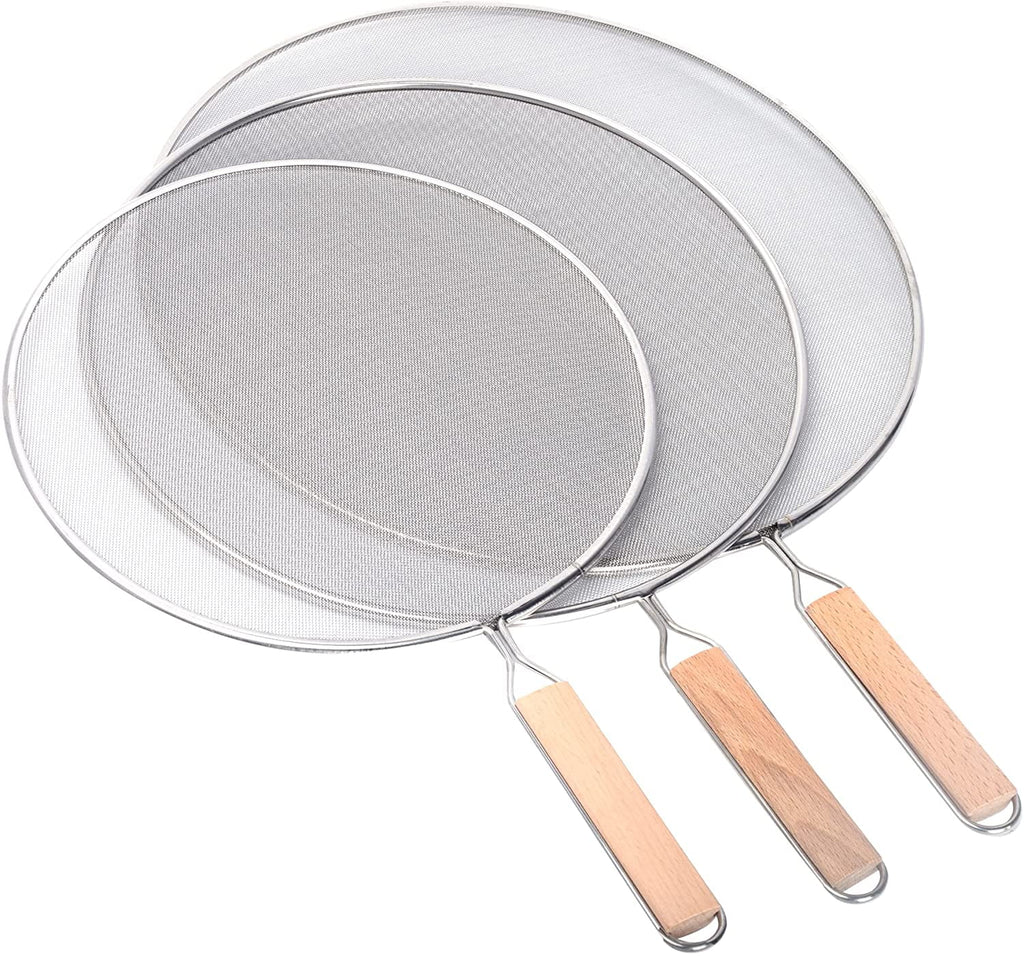 3 Pieces Stainless Steel Grease Splatter Screen Set of 9.8", 11.5" and 13" inch I5679