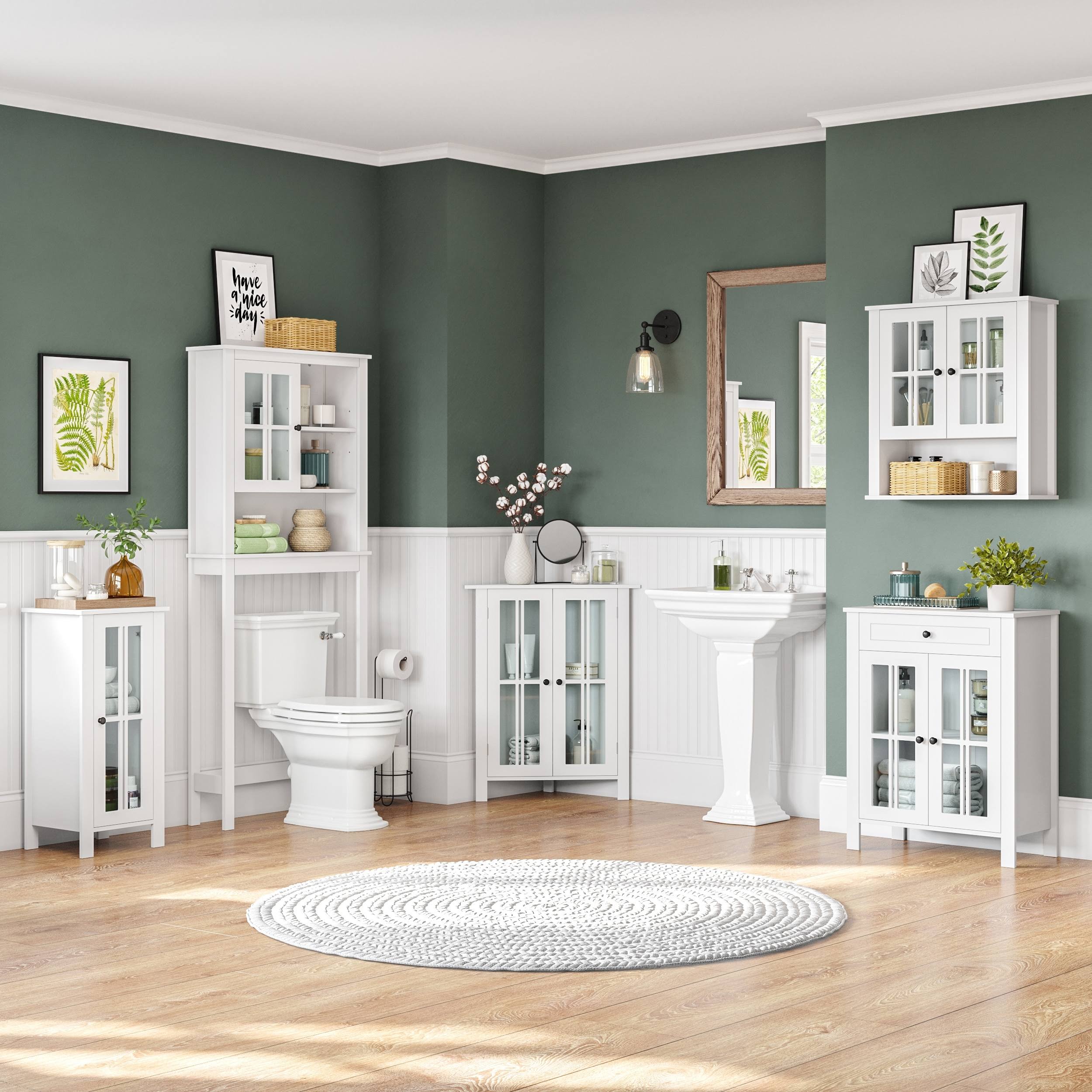 White Two Door Floor Cabinet D8717