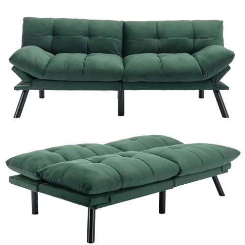 Navy Blue Velvet Convertible Sofa Sleeper W10150